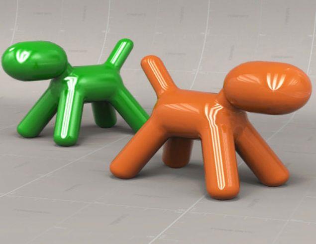 Puppy Abstract Plastic Dog - Small - Orange 1110C – 26x42.5xh34.5 cm