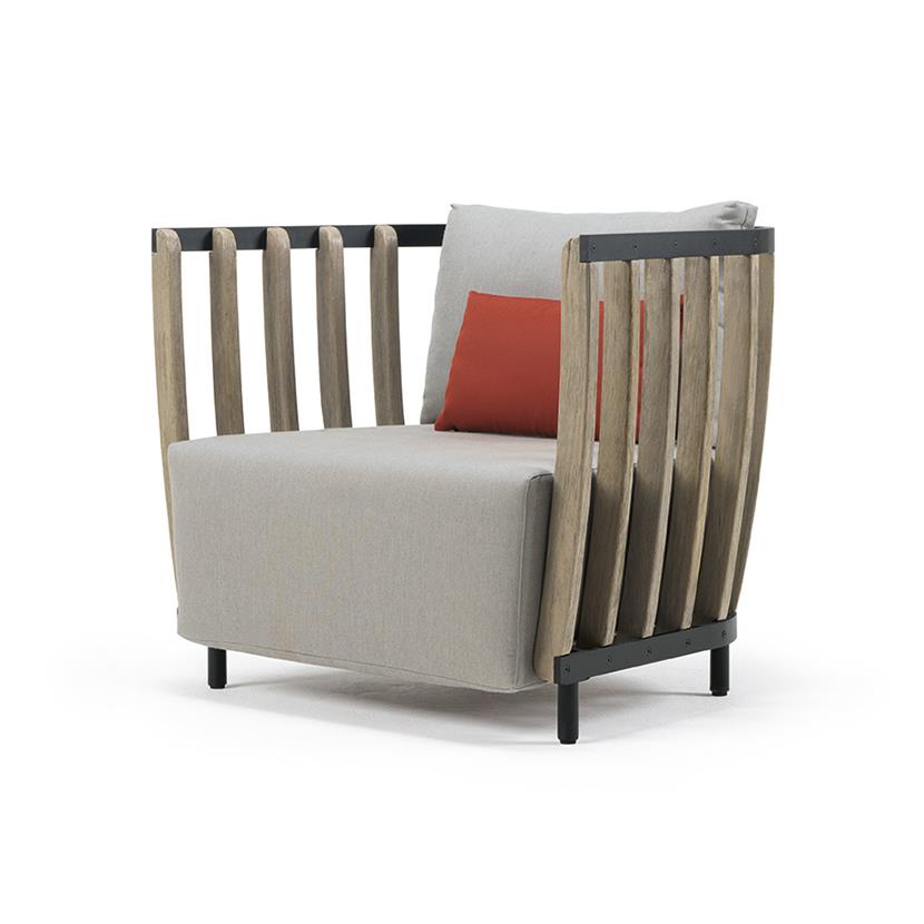 Swing Koltuk - (Pickled Teak+Alum. Black) - Minder Dahil - 97x85xh77 cm - (ETH-SWPO0548)