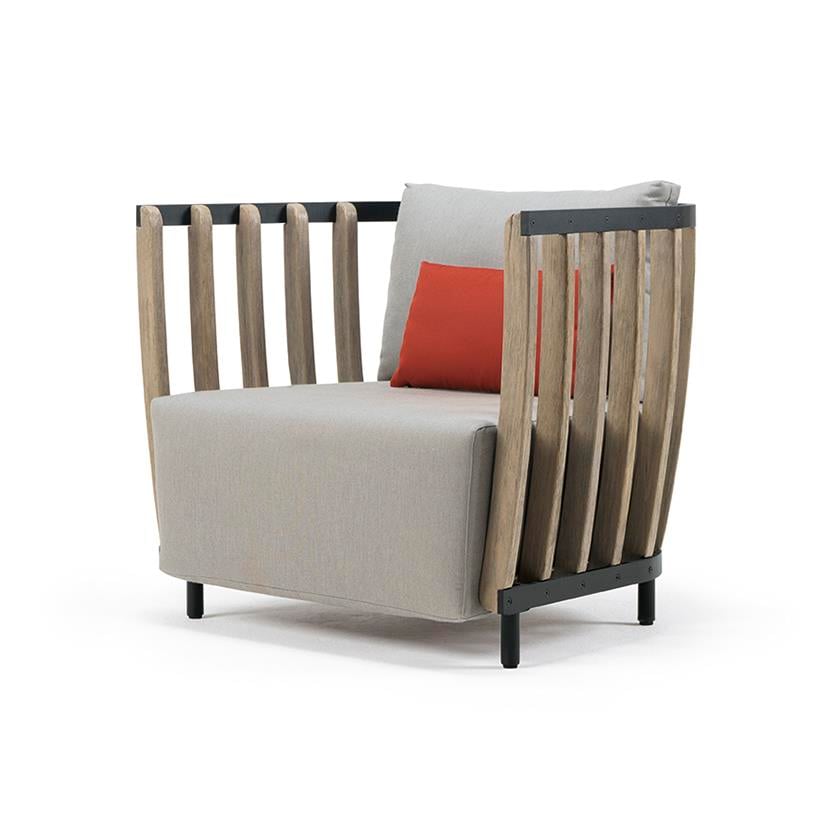 Swing Lounge Koltuk-Ayak Pickled Teak-İskelet Alu Sepia Black-(Sunbrella Minder Dahil)