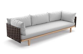 Tibbo Üçlü Kanepe-Fiber Vulcano Matte(122)-Teak- Orjinal Minder Dahil