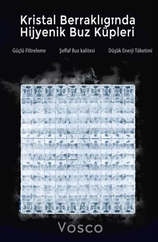 Vosco 120 Kilogram/Gün Kapasiteli Aura Seri Tezgahaltı Buz Makinesi VSCB-120C