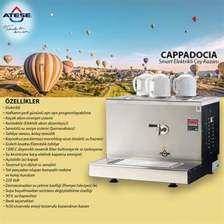 Ateşe CSE3 Cappadocia Çay Kazanı, Akıllı, Dijital, Elektrikli, 3 Demlik, Statik