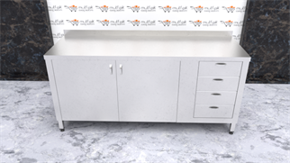 Çalışma Tezgahı Dolaplı Dört Çekmeceli, Inox 430, 180x60x85 Cm