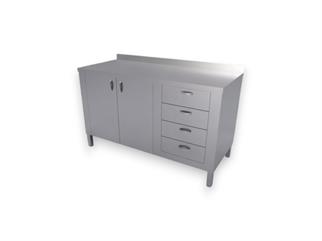 Çalışma Tezgahı Dolaplı Dört Çekmeceli, Inox 430, 140x60x85