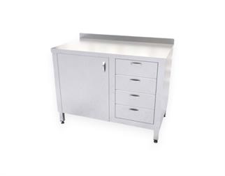 Çalışma Tezgahı Dolaplı Dört Çekmeceli, Inox 430, 110x60x85 Cm