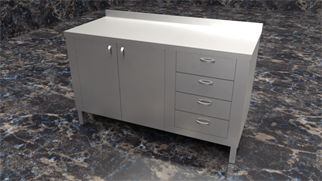 Çalışma Tezgahı Dolaplı Dört Çekmeceli, Inox 430, 140x60x85