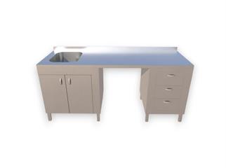 Çalışma Tezgahı Tek Evyeli Bym Girişli, inox 430, 200x70x90 