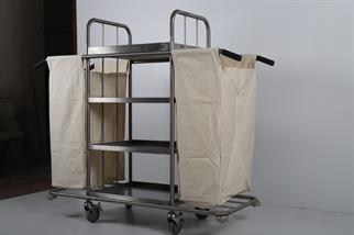 Ydg KT01-P Paslanmaz Kat Temizlik Arabası, İki Torbalı, 151x54x135 cm