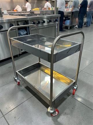 Ydg 2 Katlı Paslanmaz Çelik Boş Toplama Arabası, 2 Katlı TT01