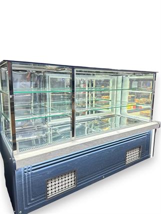 Ydg RODOS Vitrin Tipi Pasta ve İçecek Teşhir Dolabı, Çift Motorlu, Düz Cam, 200x90x135