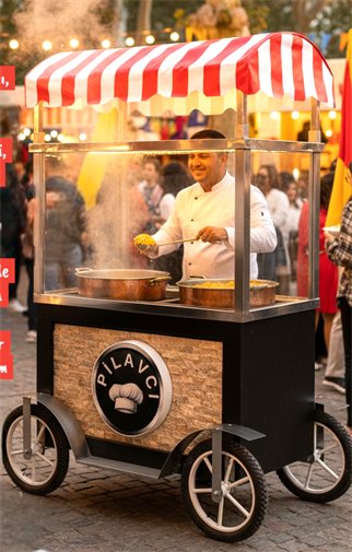 Seyyar Pilav Arabası - Pilav Tezgahı - Elektrikli ve Tüplü 