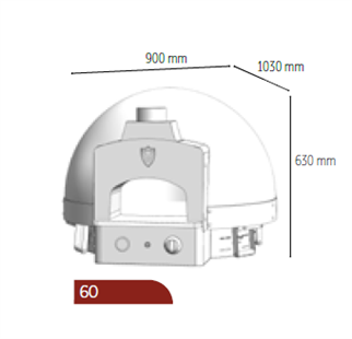 Venarro Leonar DYK-60-O, Taş Tabanlı Odunlu Pizza Fırını, 60x60 cm, Siyah