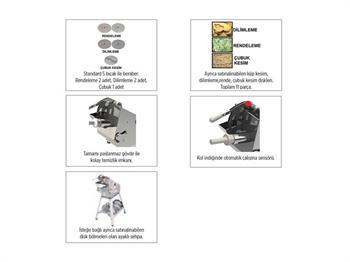 Mateka SEB 210HM Sebze İşleme Makinesi, 5 Bıçaklı, Alt Standlı, 220V