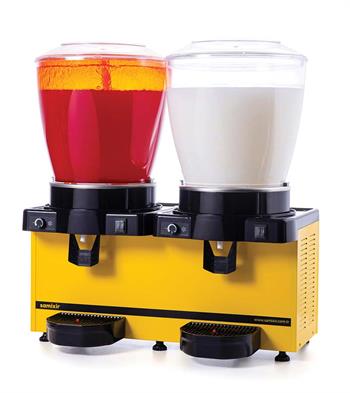 Samixir SM44 Panaromik 22 Twin Soğuk İçecek Dispenseri, 22+22 Litre, Fıskiyeli ve Karıştırıcılı, Analog