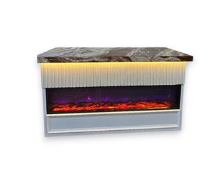 Lumina Oniks Işık Geçiren Mermerli Dekoratif Şömine Görselli Tezgah - Nötr 