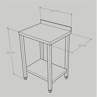 Çalışma Tezgahı Taban Raflı, Inox 430, 60x50x85 Cm