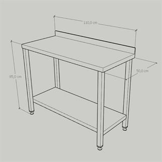 Çalışma Tezgahı Taban Raflı, Inox 430, 110x50x85 Cm