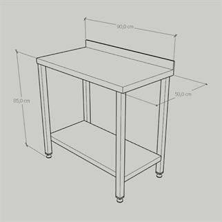 Çalışma Tezgahı Taban Raflı, Inox 430, 90x50x85 Cm