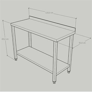 Çalışma Tezgahı Taban Raflı, Inox 430, 120x50x85 Cm
