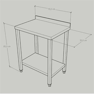 Çalışma Tezgahı Taban Raflı, Inox 430, 70x50x85 Cm