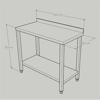 Çalışma Tezgahı Taban Raflı, Inox 430, 100x50x85 Cm
