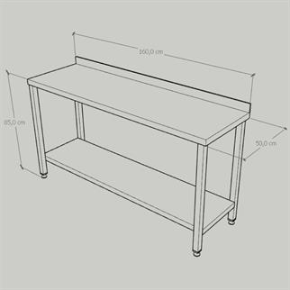Çalışma Tezgahı Taban Raflı, Inox 430, 160x50x85 Cm