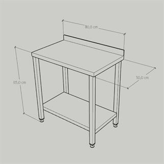 Çalışma Tezgahı Taban Raflı, Inox 430, 80x50x85 Cm