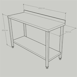 Çalışma Tezgahı Taban Raflı, Inox 430, 130x50x85 Cm