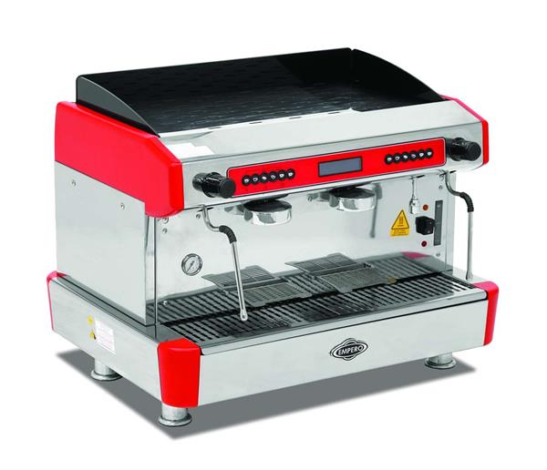 Empero EMP.CPC.2GR-D Capuccino ve Espresso Makinesi, 2 Gruplu, Tam Otomatik, Kırmızı