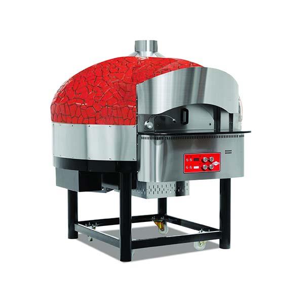 Empero EMP.SPO.02-RB Gazlı Döner Tabanlı Pizza Fırını, Ø 30 cm 9 Pizza, Kırmızı-Siyah