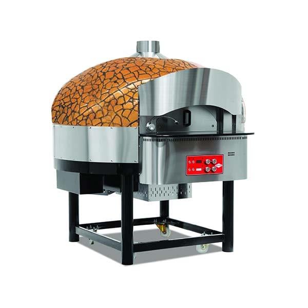 Empero EMP.SPO.02-GB Gazlı Döner Tabanlı Pizza Fırını, Ø 30 cm 9 Pizza, Altın-Siyah