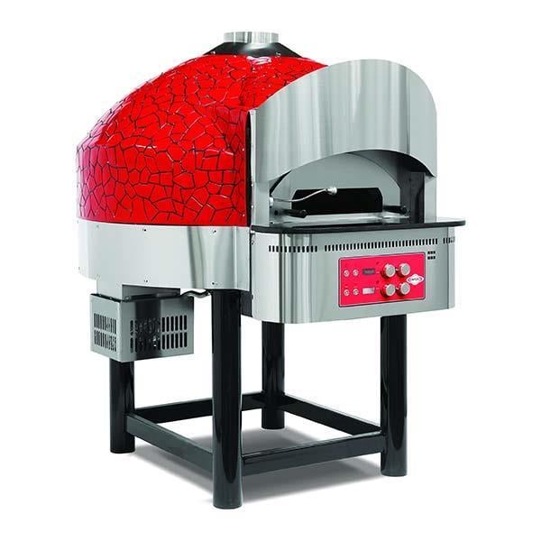 Empero EMP.SPO.04-RB Gazlı Döner Tabanlı Pizza Fırını, Ø 30 cm 6 Pizza, Kırmızı-Siyah