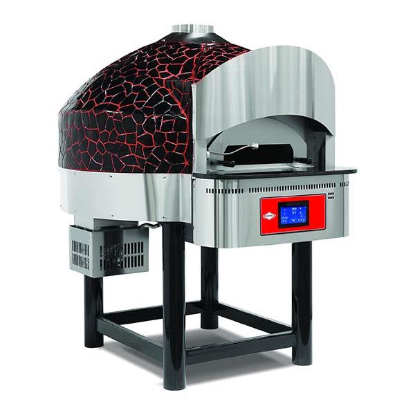 Empero EMP.SPO.03-D-BR Dijital Gazlı Sabit Tabanlı Pizza Fırını, Ø 30 cm 9 Pizza, Siyah-Kırmızı