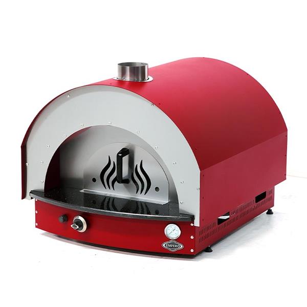 Empero PLF.PLS.D5-R Gazlı Taş Tabanlı Pizza Fırını, Kırmızı, 60x60 cm