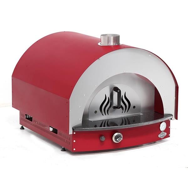 Empero PLF.PLS.D5-W-R Odunlu Taş Tabanlı Pizza Fırını, Kırmızı, 60x60 cm