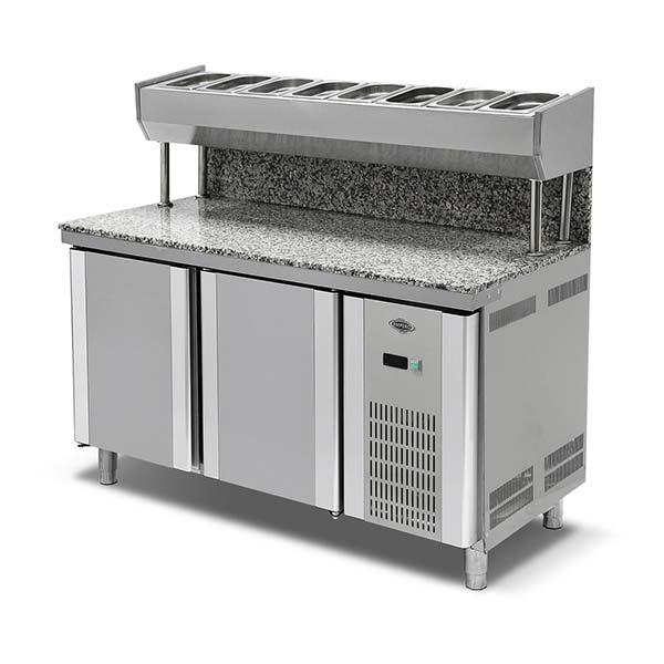 Empero EMP.150.80.01-PSYG Granitli Pizza ve Salata Buzdolabı, 2 Kapılı, 150x80x85/1350