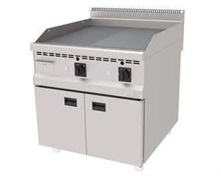 Atalay AGI-890-ND-Cr, Gazlı Izgara,Nervürlü ve Düz Pleyt, Dolaplı,Krom Yüzey, 80x90x85