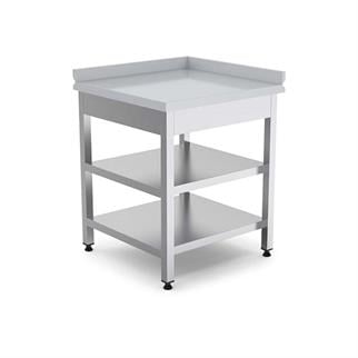 Empero EMP.KTTA.6060-L Köşe Tezgahı, Alt ve Ara Raflı, Sol, Inox 430, 60x60x85 cm