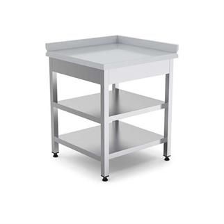 Empero EMP.KTTA.6060-L Köşe Tezgahı, Alt ve Ara Raflı, Sol, Inox 430, 60x60x85 cm