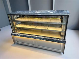 YDG Vitrin Tipi Soğutuculu Kebap Teşhir Dolabı, Özel Ahşap Dekor, 201x77x130
