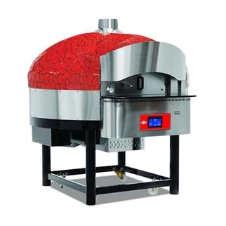 Empero EMP.SPO.02-D-RB Dijital Gazlı Döner Tabanlı Pizza Fırını, Ø 30 cm 9 Pizza, Kırmızı-Siyah