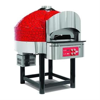 Empero EMP.SPO.04-RB Gazlı Döner Tabanlı Pizza Fırını, Ø 30 cm 6 Pizza, Kırmızı-Siyah