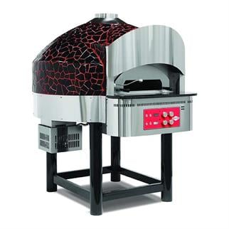 Empero EMP.SPO.04-BR Gazlı Döner Tabanlı Pizza Fırını, Ø 30 cm 6 Pizza, Siyah-Kırmızı