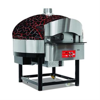Empero EMP.SPO.02-BR Gazlı Döner Tabanlı Pizza Fırını, Ø 30 cm 9 Pizza, Siyah-Kırmızı