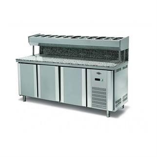 Empero EMP.200.80.01-PSYG Granitli Pizza ve Salata Buzdolabı, 3 Kapılı, 200x80x85/135 cm