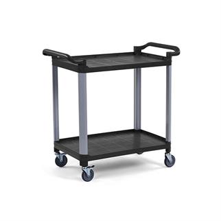 Smooth BP.010.0241-2-A-S Plastik Servis Arabası, 2 Katlı, Açık, Siyah