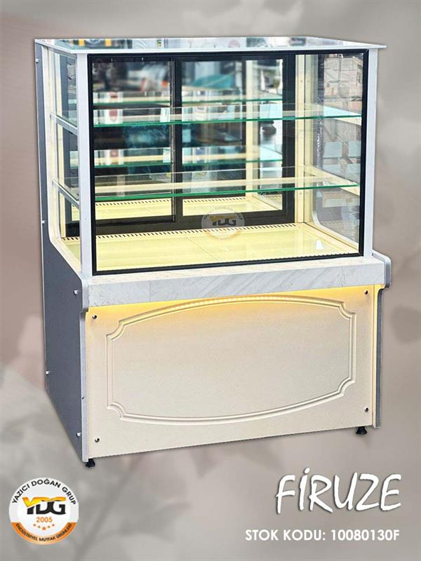 Ydg Firuze Model Vitrin Tipi Pasta Teşhir Dolabı, Soğutmalı, 100x80x130