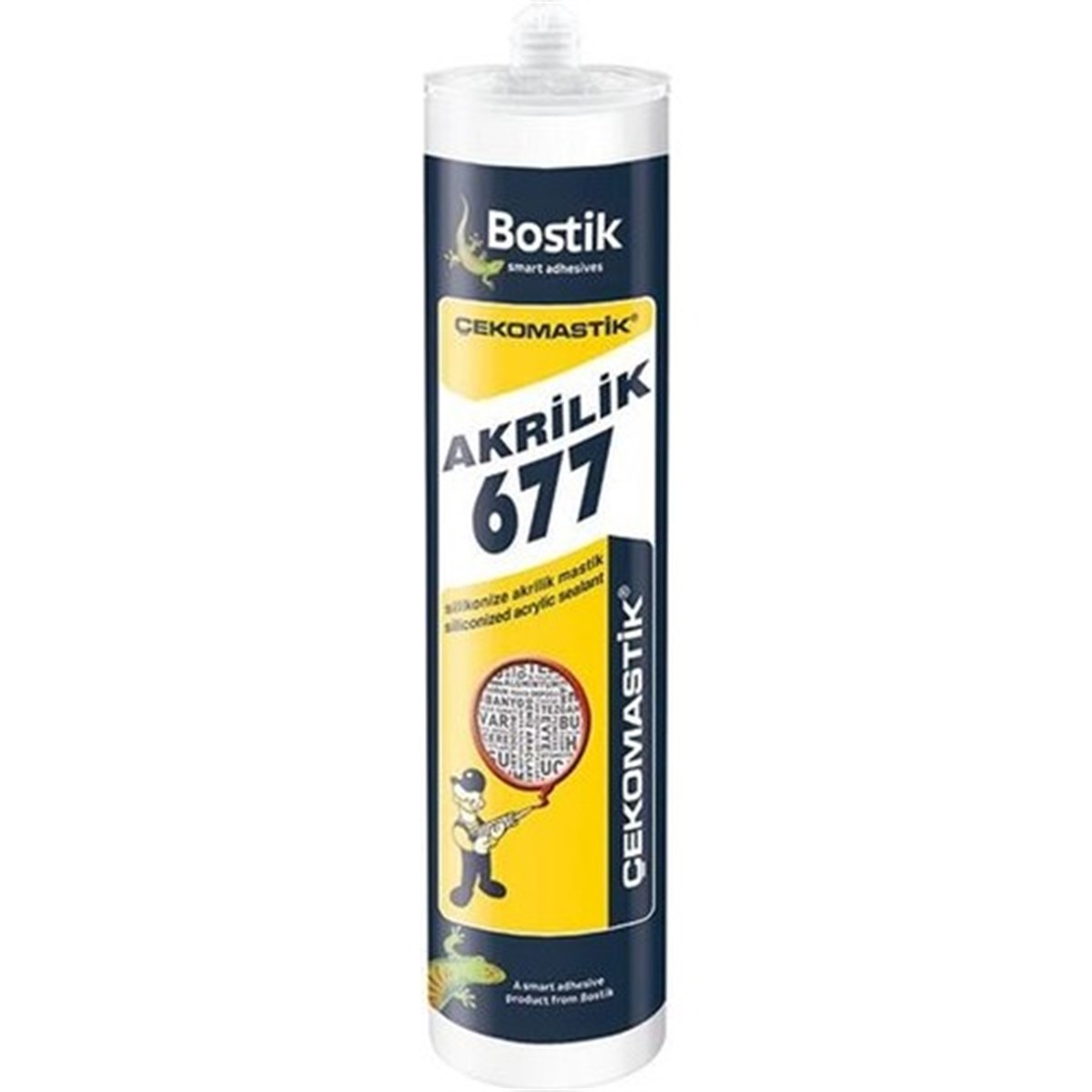 ÇEKOMASTİK 677 SİLİKONİZE AKRİLİK MASTİK (BEYAZ) 280 ML