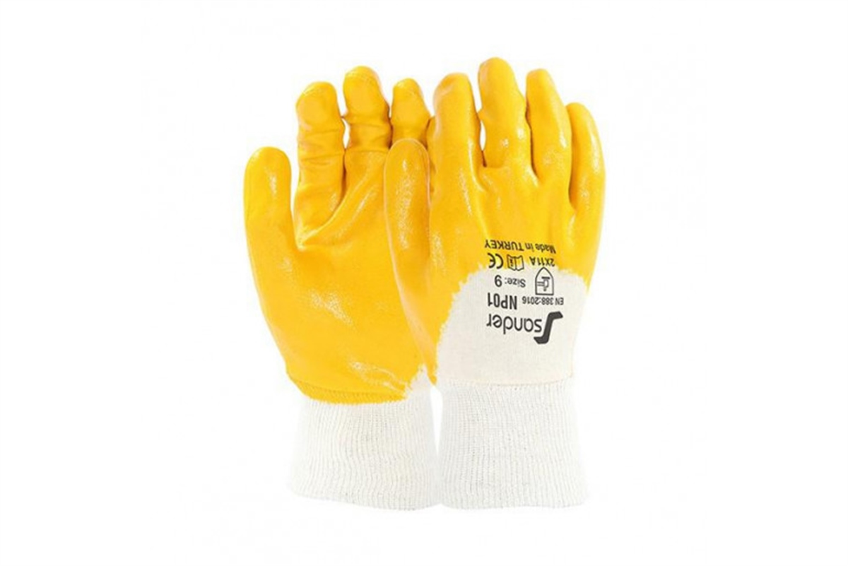 İŞGÜVENLİĞİ ELDİVEN NİTRİL SANDER NP01 SARI NO:9