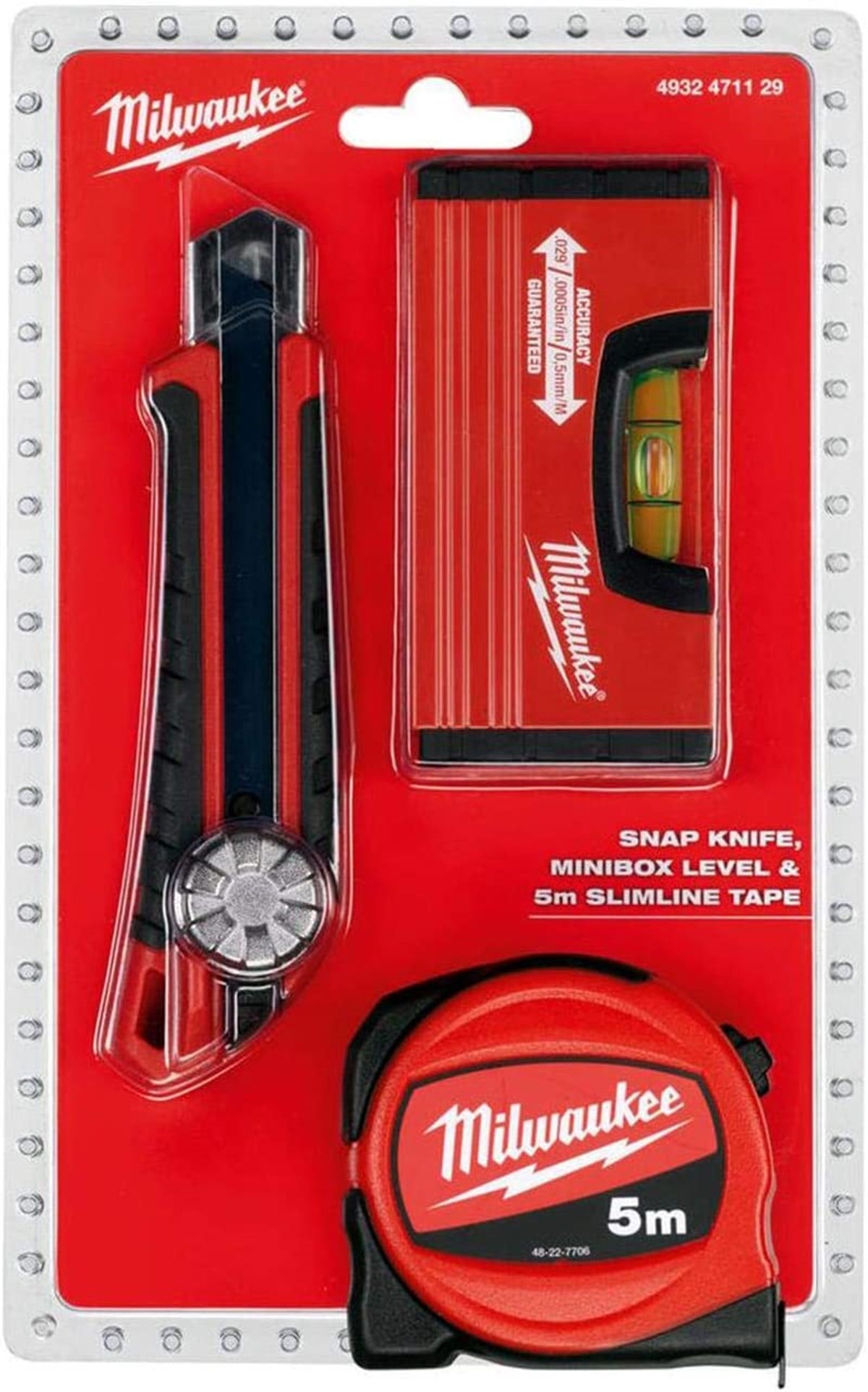 MİLWAUKEE 3 LÜ MAKET BIÇAĞI+METRE+ MİNİBOX TERAZİ SETİ